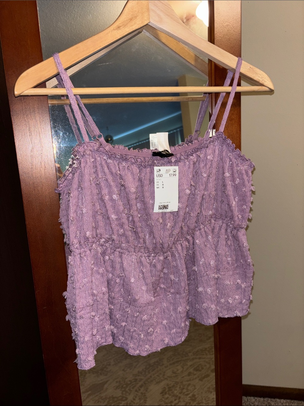 H&M Lavender Textured Double-Strap Cami